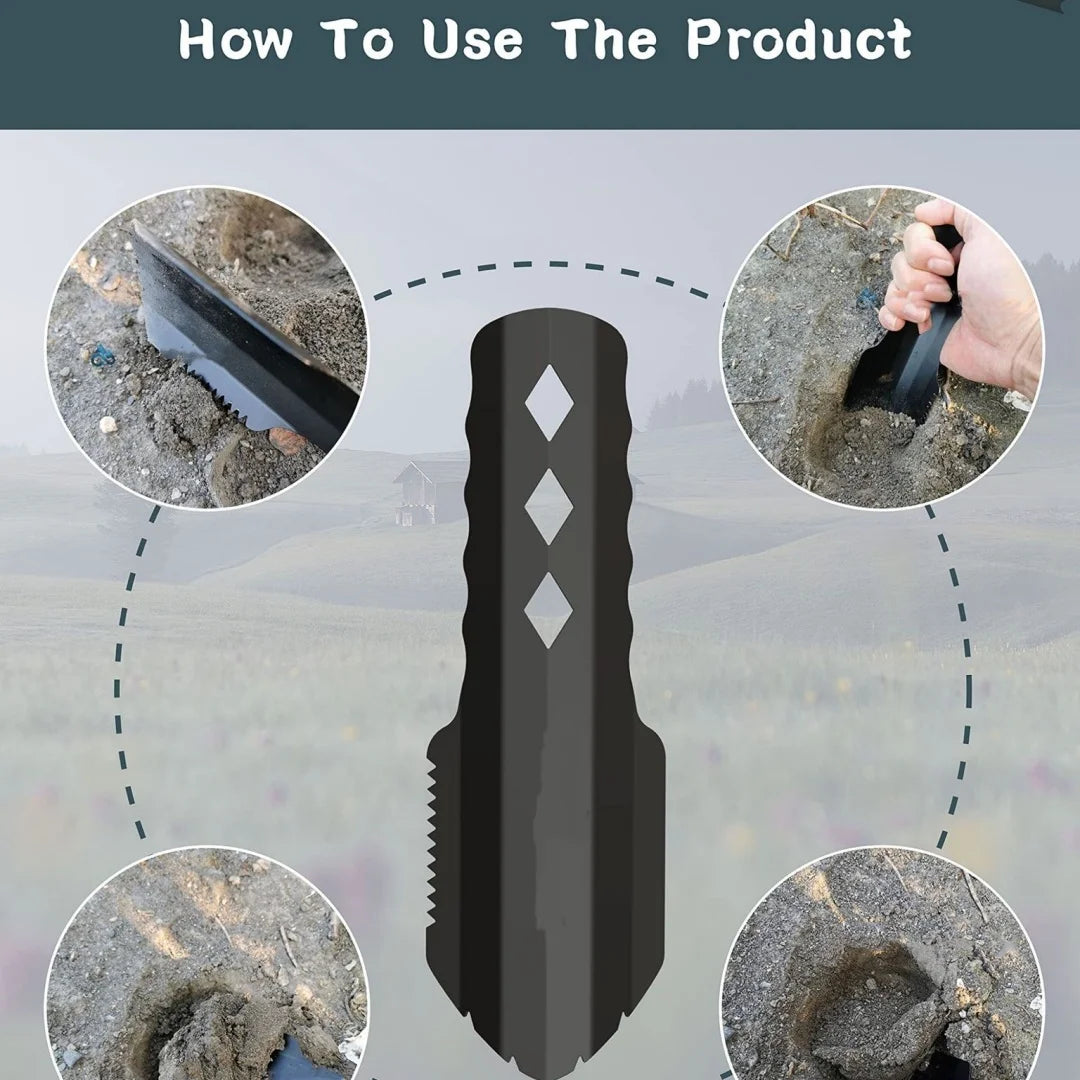 Ultralight Camping Trowel Shovel - Portable Long-Handle Multitool for Hiking, Backpacking & Survival