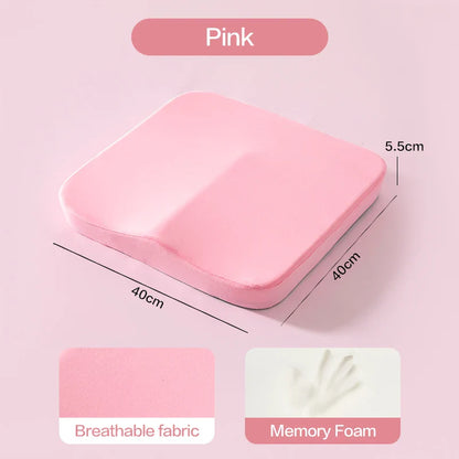 Ergonomic Memory Foam Seat Cushion for Office & Car - Anti-Hemorrhoid Tailbone Pillow for Comfort