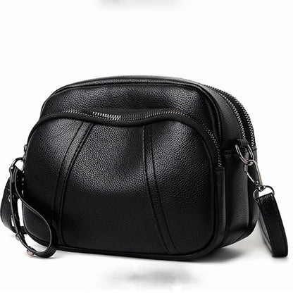 Women’s Solid Color Rivet Zipper Phone Bag – Soft Leather Small Square Shoulder & Crossbody Bag, Fashionable and Simple