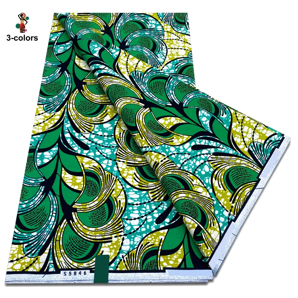 African Ankara Wax Fabric - 100% Cotton Soft Pink Pagne Fashion Print