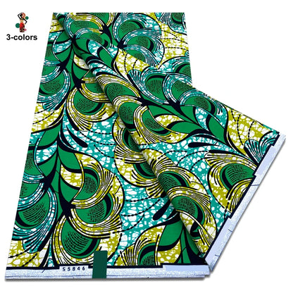 African Ankara Wax Fabric - 100% Cotton Soft Pink Pagne Fashion Print