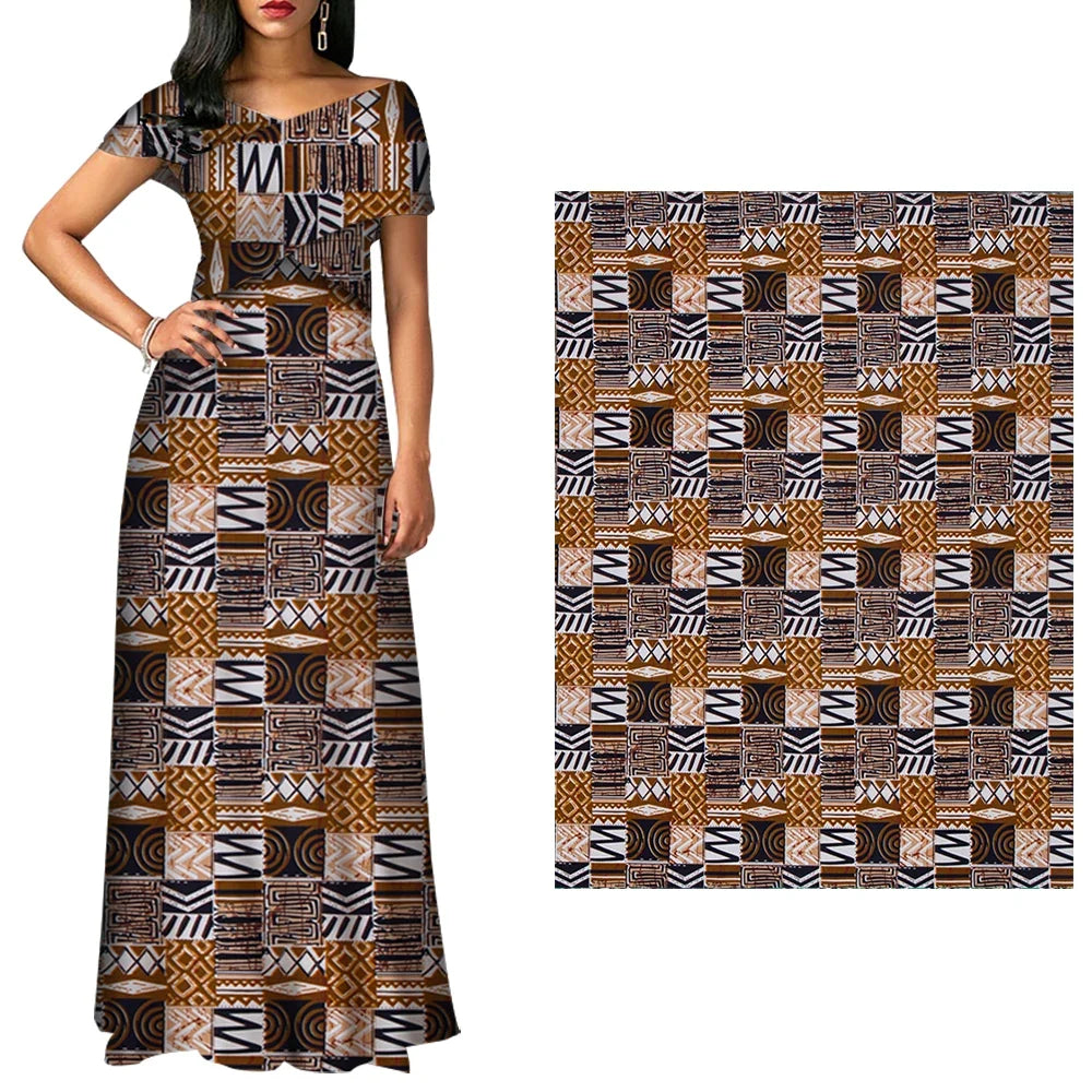 African Ankara Kente Wax Fabric - 3/6 Yard 100% Polyester Party Dress Print FP6640
