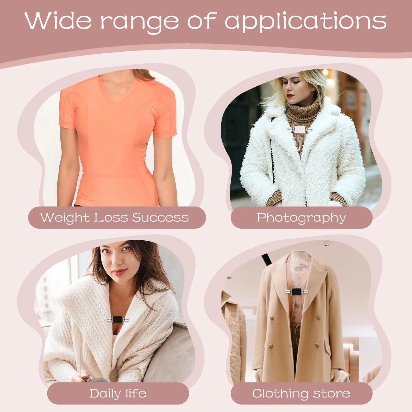 Adjustable Back Cinch Clips - Seamless Elastic Waist and Sweater Tightener for Women