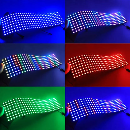 1-10PCS WS2812B RGB LED Panel Module – Flexible 4x12, 8x8, 16x16, 8x32 Pixel Matrix Screen with Individually Addressable IC, DC 5V