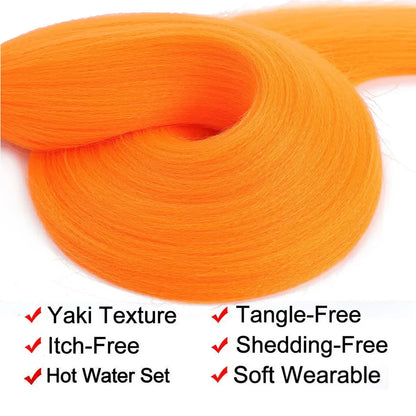 Purple Pre-Stretched Yaki Hair Extensions – Soft Synthetic Jumbo Braids for DIY Ponytail in Pink, Grey, Orange, Red & Blue