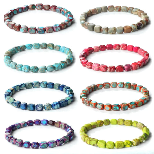 Natural Onyx Stone Bracelet - Bohemian Vintage Charm Elastic Yoga Jewelry for Women & Men