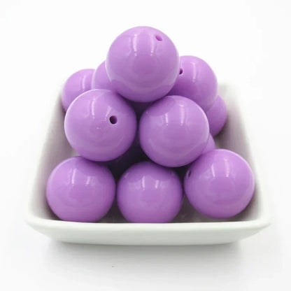 Acrylic Chunky Round Beads - 6mm to 20mm Solid Bubblegum Beads for DIY Handmade Jewelry & Craft Making