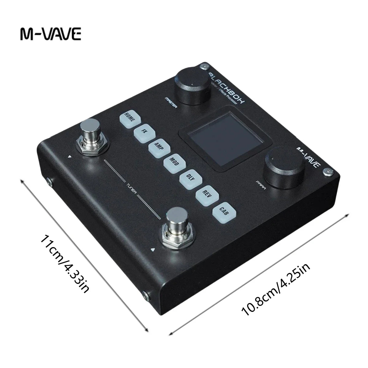 M-VAVE BLACKBOX Multifunctional Guitar/Bass Effect Pedal – 80 Editable Presets, 6 Effects Modules, Built-in Battery