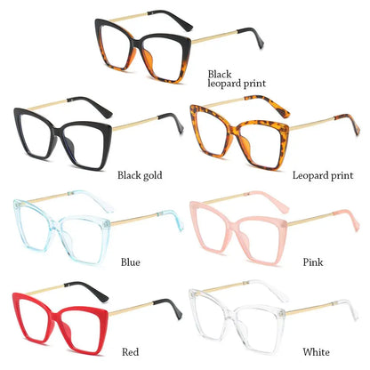 Red Square Oversized Anti Blue Light Glasses – Lightweight Optical Eye Protection Eyewear for Men & Women, Computer & Office Use