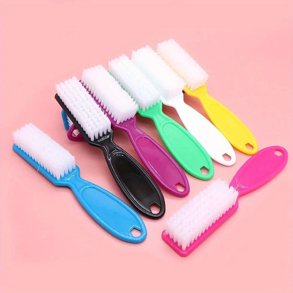 2PCS Nail Brush Set - Soft Plastic Long Handle Cleaning Brushes for Nail Art, Manicure & Dust Removal Care