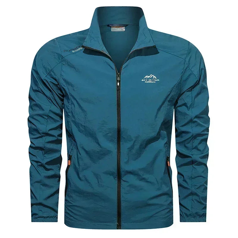Men’s UPF100+ Summer Windbreaker - Lightweight UV Sun Protection Jacket with Zip Pockets for Outdoor Activities
