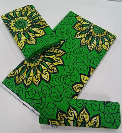 100% Cotton Ankara Fabric - High Quality African Print Batik Real Wax Pagne 6 Yards for Stylish Sewing