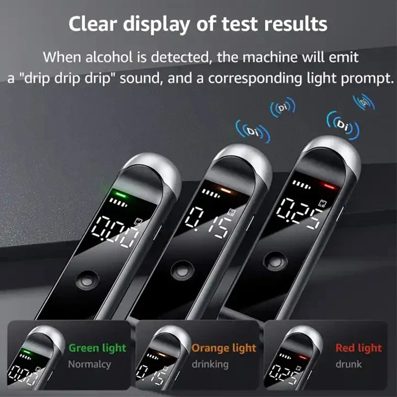 Digital Breath Alcohol Tester - Accurate Alcotester Detector with Display for Driver Safety Checks