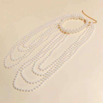 Ingemark 2024 Bridal Tassel Pearl Shoulder Chain Necklace – Elegant Wedding Jewelry for Women