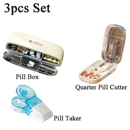 Portable Pill Organizer – 3 Times a Day Travel Pill Box with Compartments for Vitamins & Medicines, Small Pocket Medicine Case