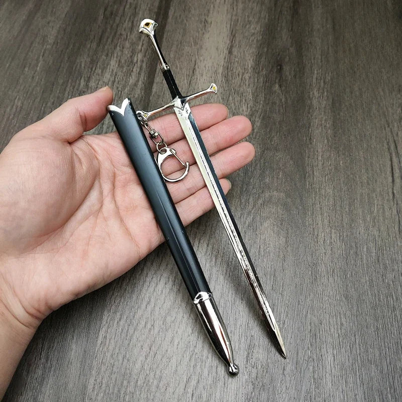 Glamdring Aragorn Anduril Sword Keychain – 22CM Metal Katana Samurai Ornament Middle-Earth Elves Collectible Gift Toy