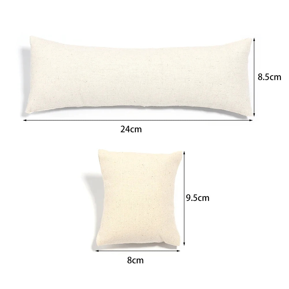 Velvet PU Leather Jewelry Pillow - Bracelet Watch Display Cushion Holder Organizer and Photography Prop