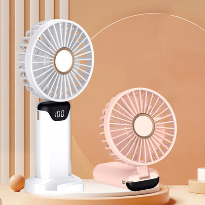Portable Mini USB Fan – Handheld & Desktop Fan with Phone Holder, 3-Speed Adjustable Wind, Long Battery Life, Multi-Function Cooling Fan