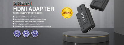 Bitfunx GC2HDMI Adapter – Digital AV to HDMI Converter for Nintendo GameCube NGC DOL-001 Console