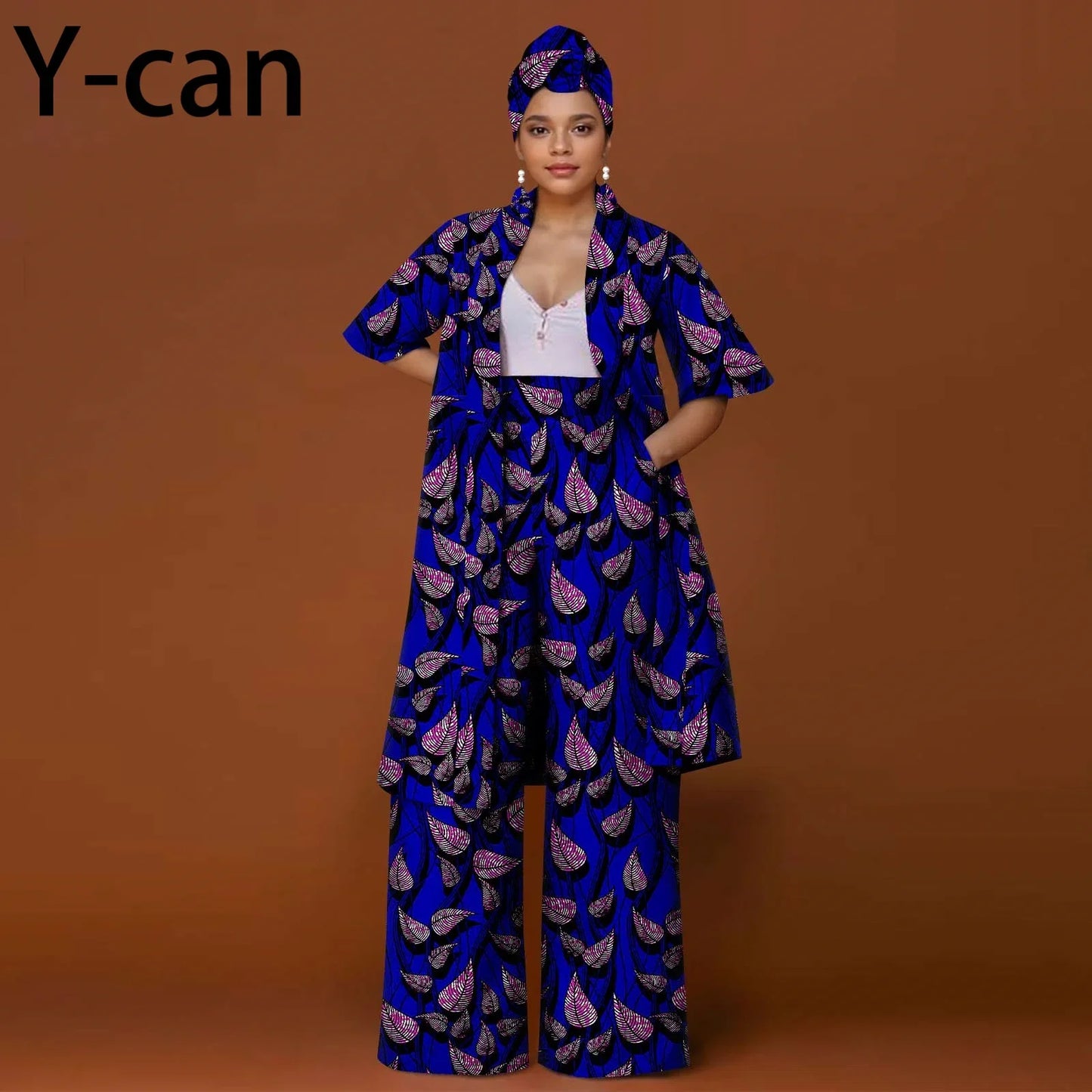 African Ankara 2-Piece Suit Set for Women - Traditional Print Jacket & Pants for Office, Business & Party Wear