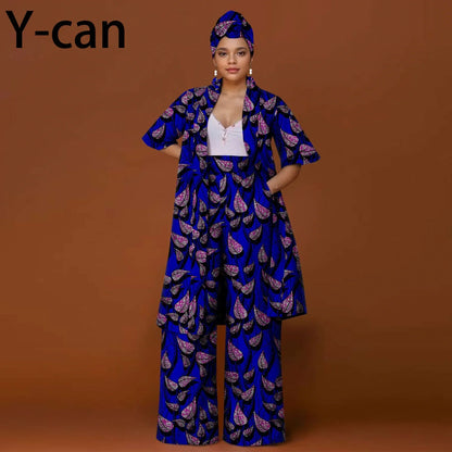 African Ankara 2-Piece Suit Set for Women - Traditional Print Jacket & Pants for Office, Business & Party Wear