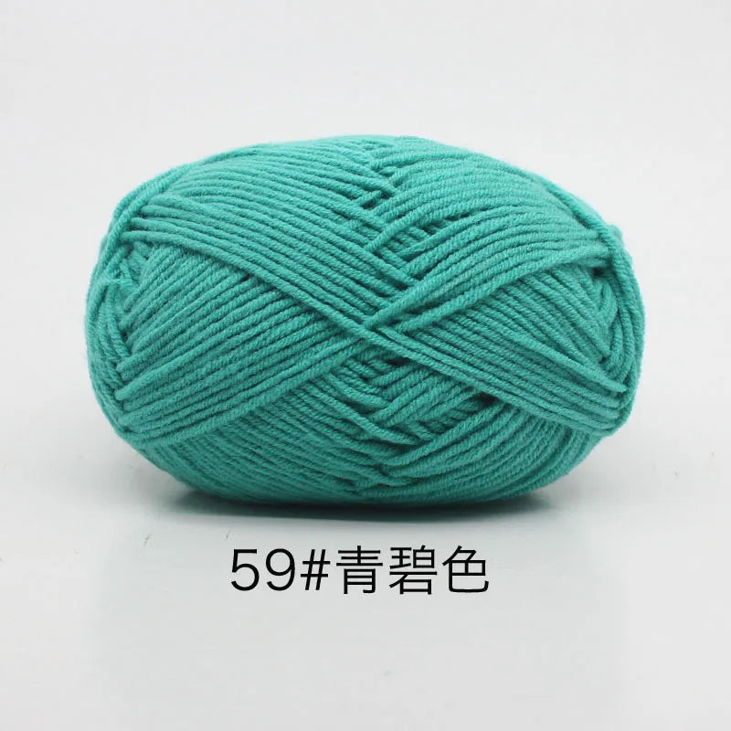 40-50g/Set 4ply Milk Cotton Knitting Yarn – Dyed Lanas for Crochet, Sweaters, Hats & Dolls, Affordable Craft Supplies