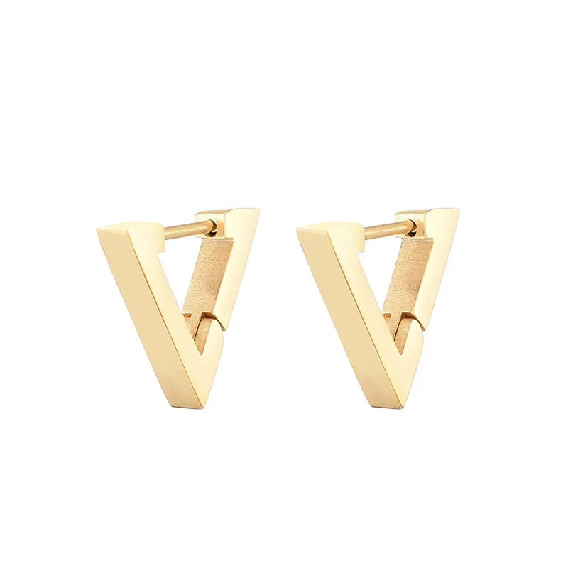 Classic Stainless Steel Hoop Earrings - Heart, Star, Oval & Geometric Punk Hip Hop Jewelry for Women & Men