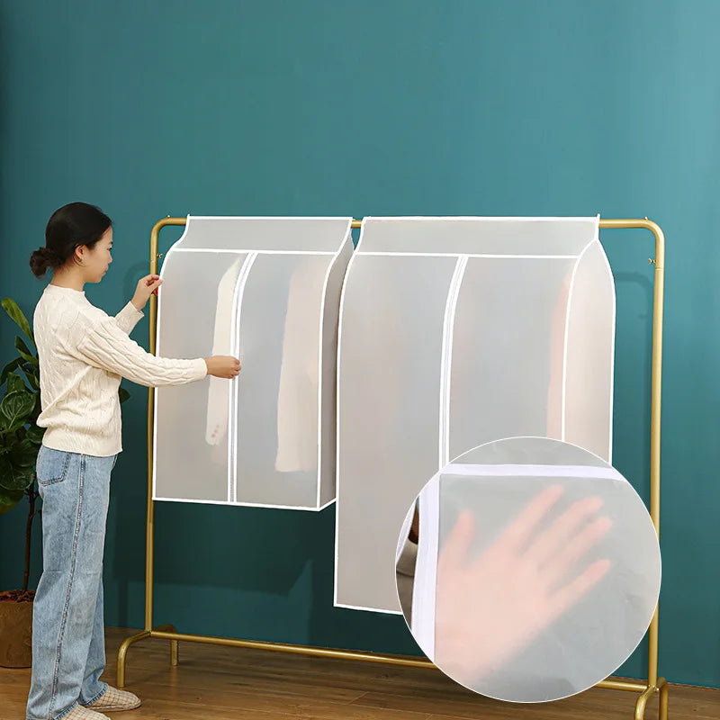 Transparent Clothing Dust Cover — Waterproof Hanging Garment Organizer for Dress & Wardrobe Storage