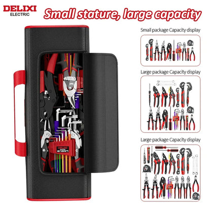 DELIXI ELECTRIC Tool Bag - Portable Oxford Cloth Organizer for Electricians, Carpenters & Home Repairs