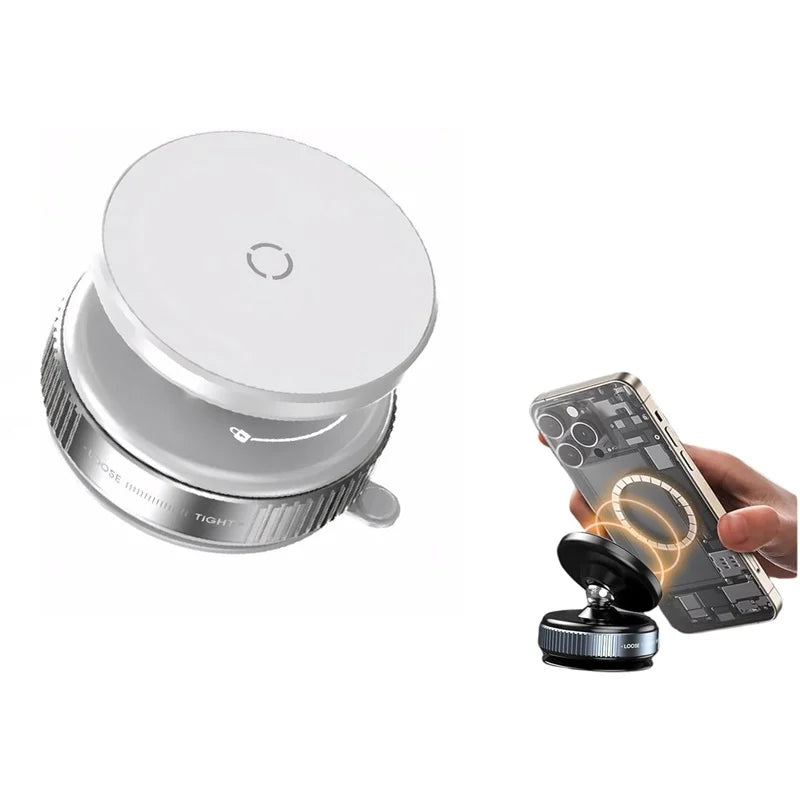 Vacuum Magnetic Car Phone Holder – Universal Suction Cup, Mirror & Shower Stand for iPhone 16/15/14/13/12 Pro Max, Samsung