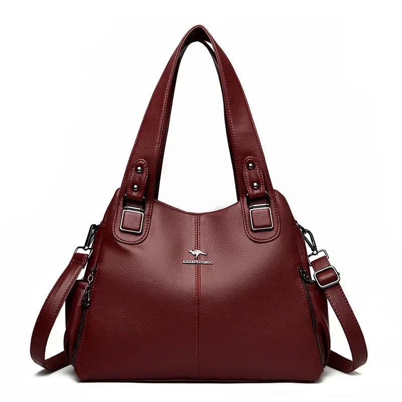 Luxury Women’s Leather Casual Tote Bag – High Quality Large Shoulder & Crossbody Handbag