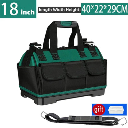 23-Inch Large Tool Bag - Heavy-Duty 1680D Oxford Waterproof Electrician Storage Organizer