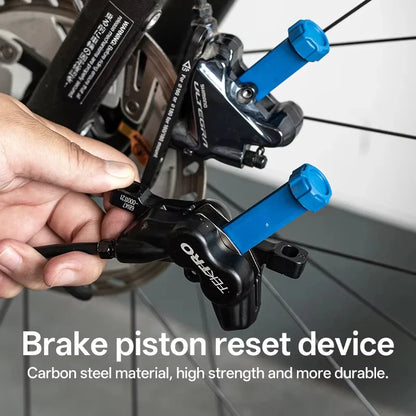 Durable Steel Bike Brake Pad Spreader Tool — 360° Rotatable Hydraulic Disc Caliper Piston Reset & Extension Tool