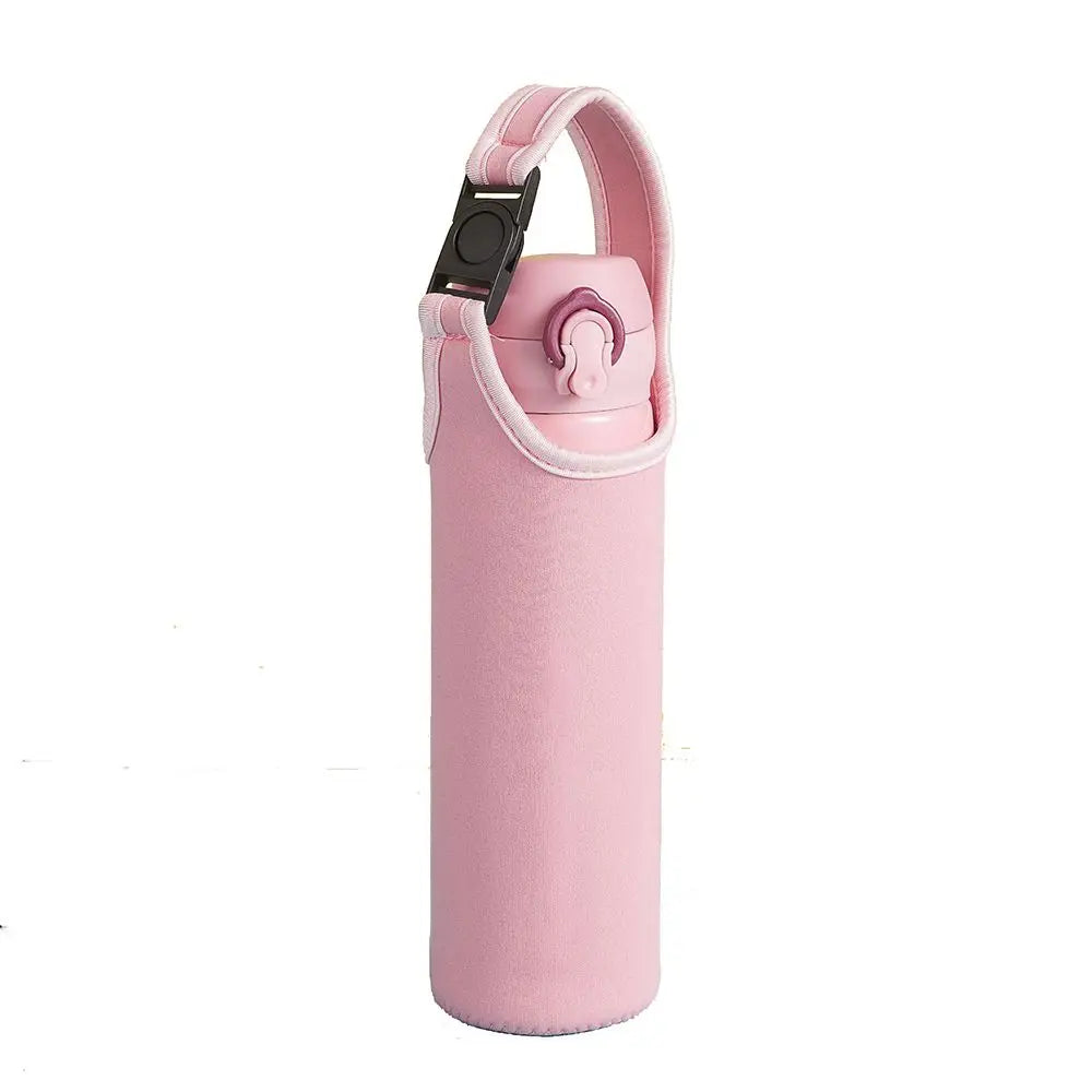 450-600ML Neoprene Water Bottle Cover Bag - Insulated Pouch Holder with Shoulder Strap for Sports & Camping