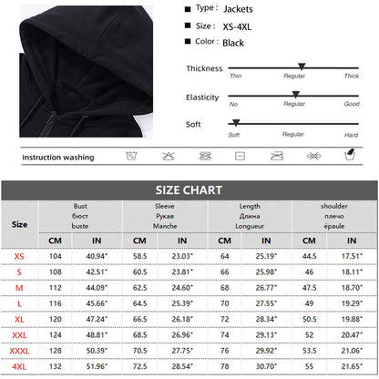 Men's Retro Zip-Up Hoodie – Loose Fit Gothic Harajuku Streetwear Jacket with Long Sleeves – Y2K High Street Style