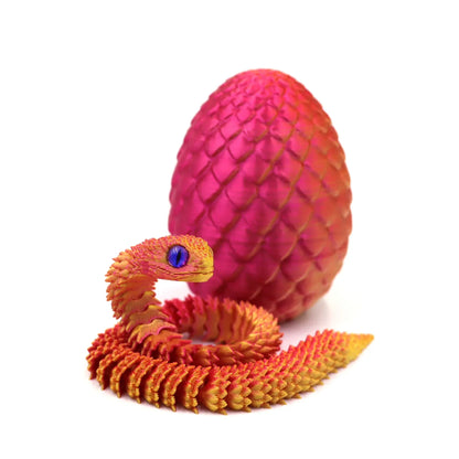 3D Printed Snake Egg Action Figure – Creative Stress Relief Rotatable Desktop Ornament & Anime-Inspired Toy Gift