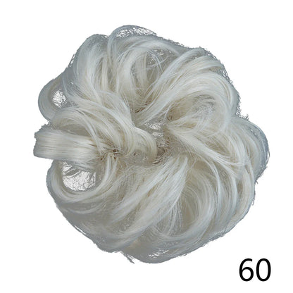 Synthetic Wavy Hair Bun Wig – Elastic Rubber Scrunchie Curly Ponytail Hair Extension for Ladies