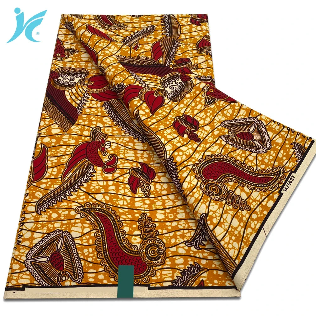 Classic African Wax Fabric - 100% Cotton Soft Ankara Pagne for Women's Dresses
