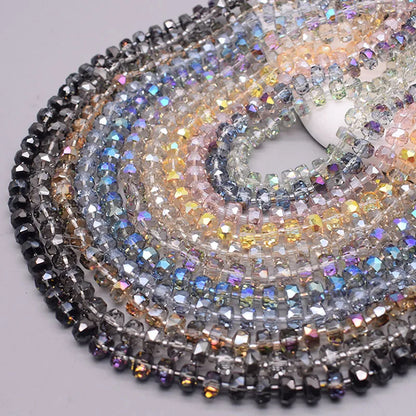 8mm Crystal Glass Beads Set - 30PCS Color Wheel Faceted Round Loose Beads for DIY Jewelry Making & Bracelets
