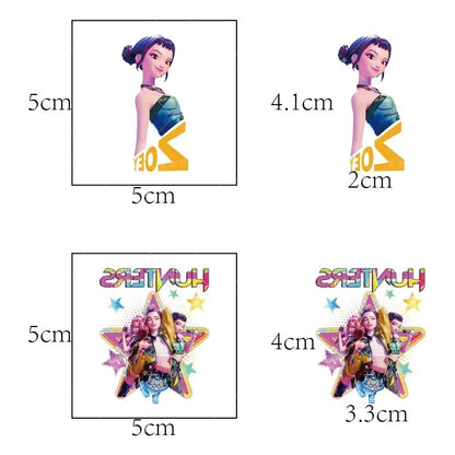 20PCS K-Pop Demon Hunters Temporary Tattoo Stickers – Cute Waterproof Cartoon Party & Christmas Gift