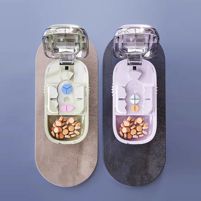 Portable Pill Splitter - Precise Pill Cutter for Even Halves, Thirds & Quarters