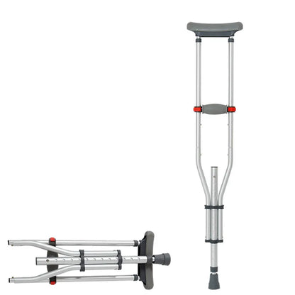 Aluminum Alloy Detachable Foldable Underarm Crutches — Armpit Walking Stick Mobility Aid for Elderly & Disabled