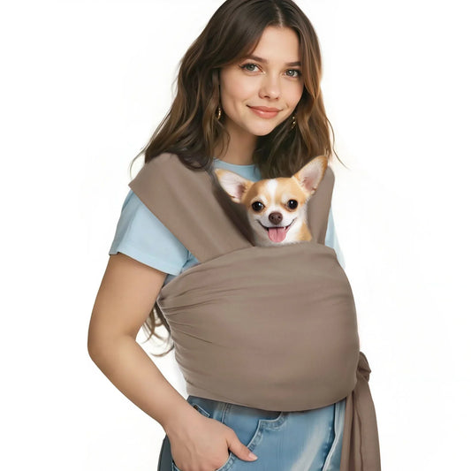 Pawaboo Pet Sling Carrier - Hands-Free Soft Cotton Front Facing Bag for Small Dogs & Cats