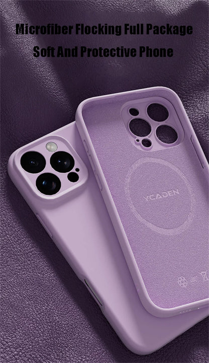 Luxury Liquid Silicone Magsafe Case — Smooth Wireless Charging Cover for iPhone 12-17 Pro Max & Air Models