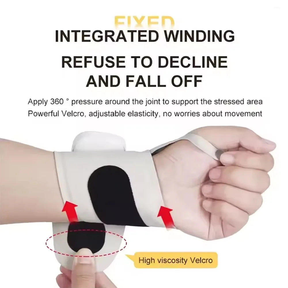 EMS Hand & Wrist Massager - Cordless 10-Mode Vibration Massage Brace with USB Rechargeable Design