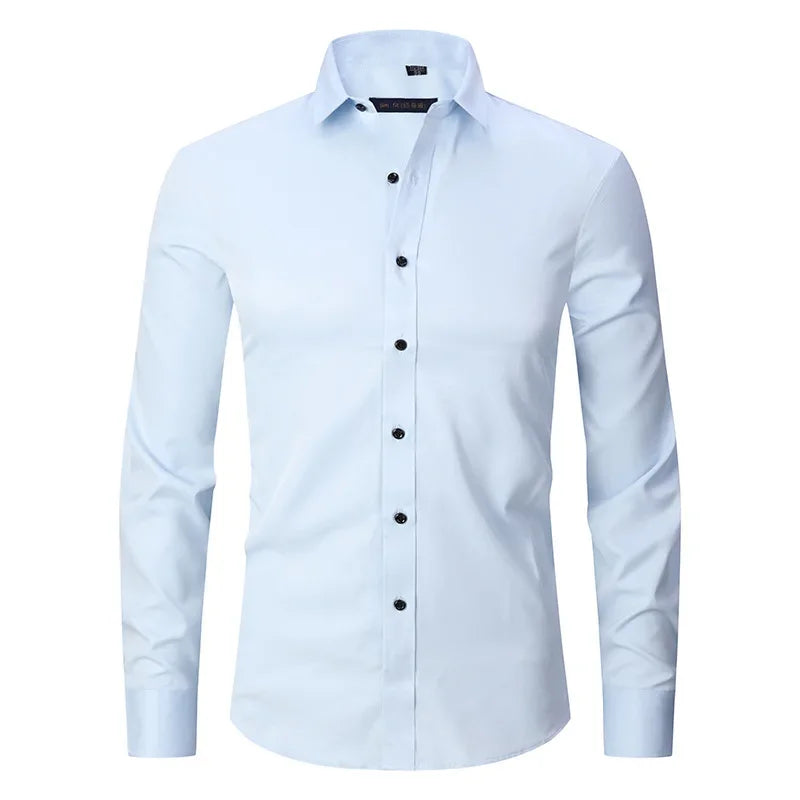 Men’s Slim Fit Dress Shirt - Long Sleeve Business Casual Formal Shirt for Spring Office & Elegant Wear