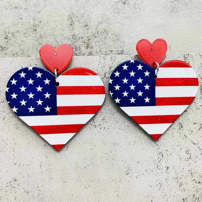 Patriotic Sunflower Acrylic Earrings - 4th of July American Flag Jewelry Gifts for Women Independence Day Parties