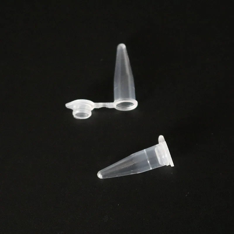 50PCS Micro 0.2ml Centrifuge Tubes – Transparent Plastic Test Tube Containers with Lids for Lab Use
