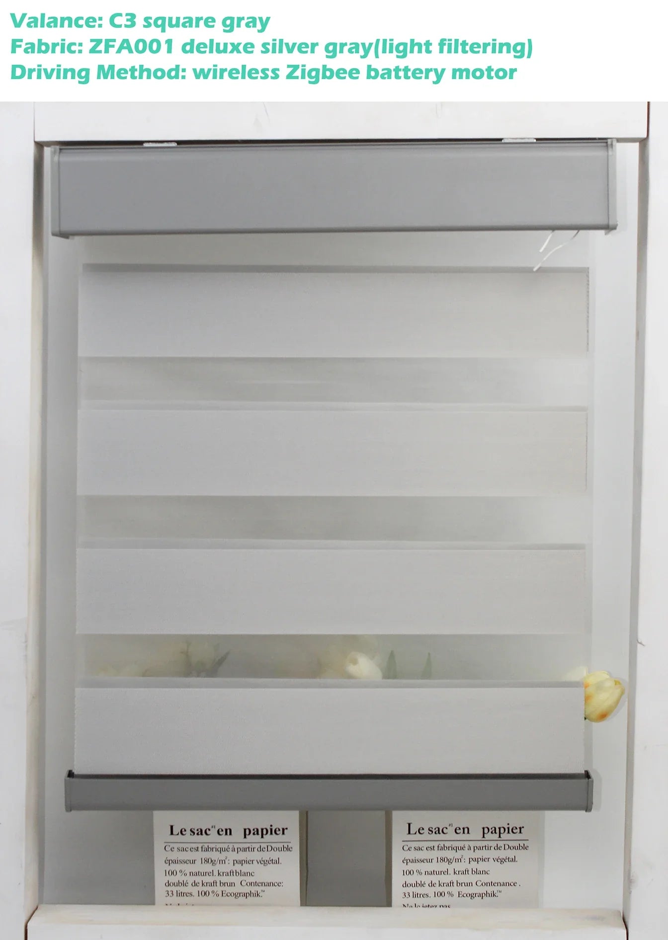 Decopedia Custom Made Zebra Blinds – Motorized Roller Blackout Day & Night Window Blinds for Sliding Doors