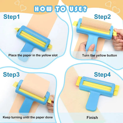 Blue Roller Embossing Tool – Wave Paper Crimper for Handmade Paper Craft & Creasing